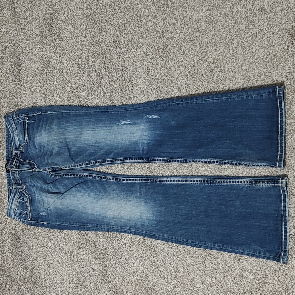 Distressed Bootcut Jeans